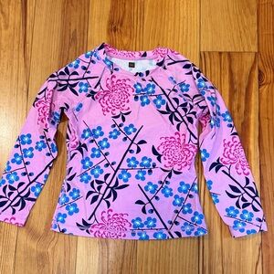 Tea Collection Pink and Blue Kids Swim Rashguard